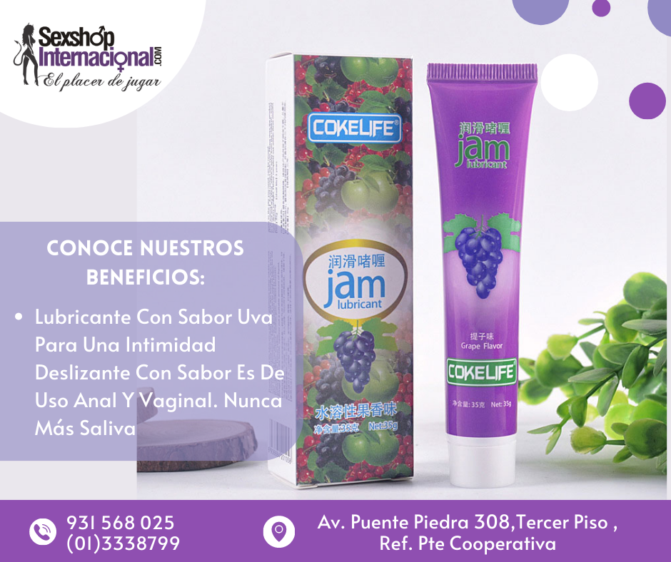 COKELFE LUBRICANTE CON SABOR UVA NUNCA MAS SALIVA SEXSHOP EN LIMA